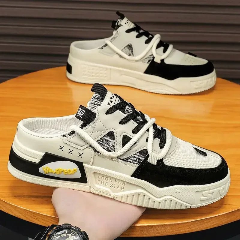 Slipper Herren Schuhe Sommer Dicke Sohle Atmungsaktive Bequeme Halbe Hausschuhe Outdoor Jugend Skateboard Schuhe Casual Sneakers für Männer - flohmarkt-deutschland.shop