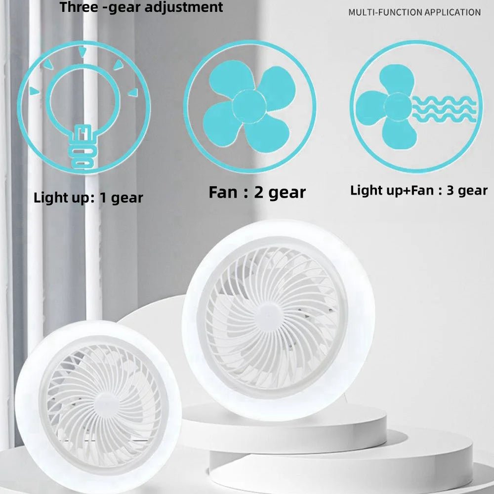 Smart 3-in-1 Ceiling Fan with Remote Control Lighting Lamp E27 Converter Base 85-265V Lighting Base for Bedroom and Living Room - flohmarkt-deutschland.shop