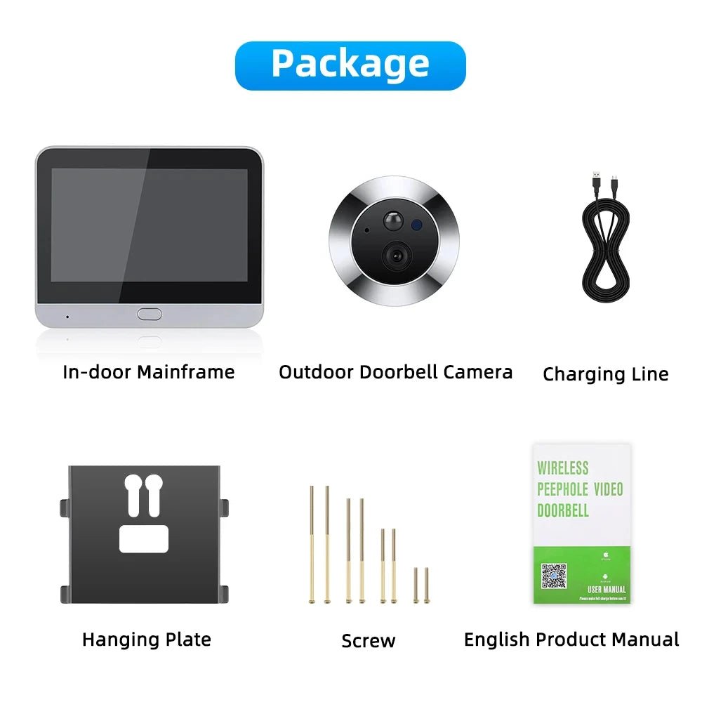 Smart Türkamera 3MP WiFi mit Bewegungserkennung - flohmarkt-deutschland.shop
