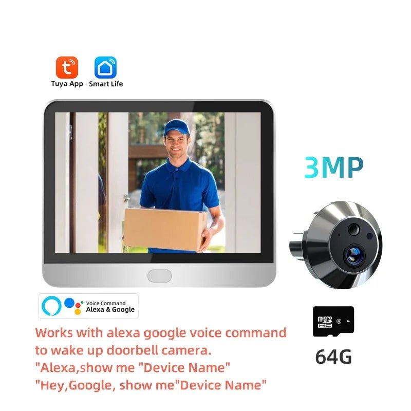 Smart Türkamera 3MP WiFi mit Bewegungserkennung - flohmarkt-deutschland.shop