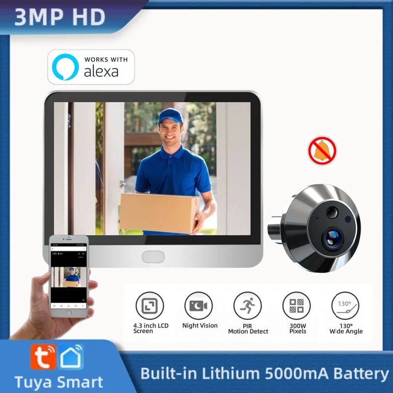 Smart Türkamera 3MP WiFi mit Bewegungserkennung - flohmarkt-deutschland.shop