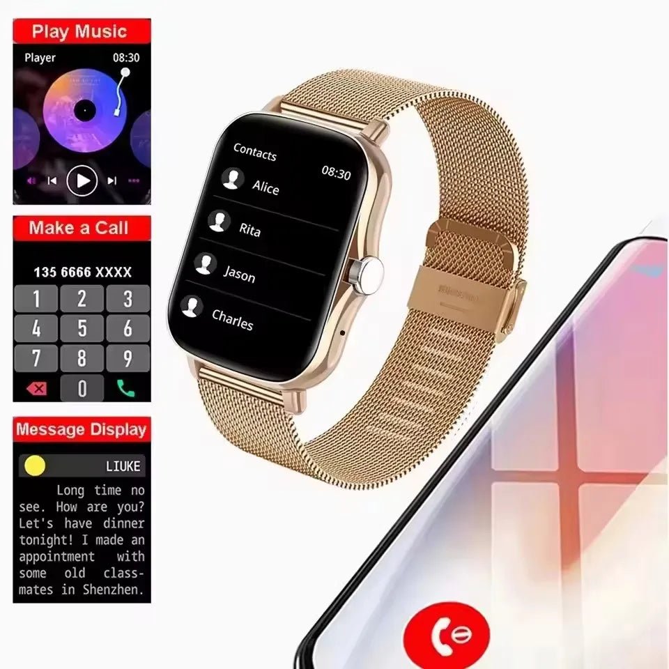 Smartwatch, kabelloses Anrufen/Zifferblatt, Multi-Sport-Modus, Anruferinnerung und Ablehnung, SMS-Erinnerung, für iPhone/Andriod - flohmarkt-deutschland.shop