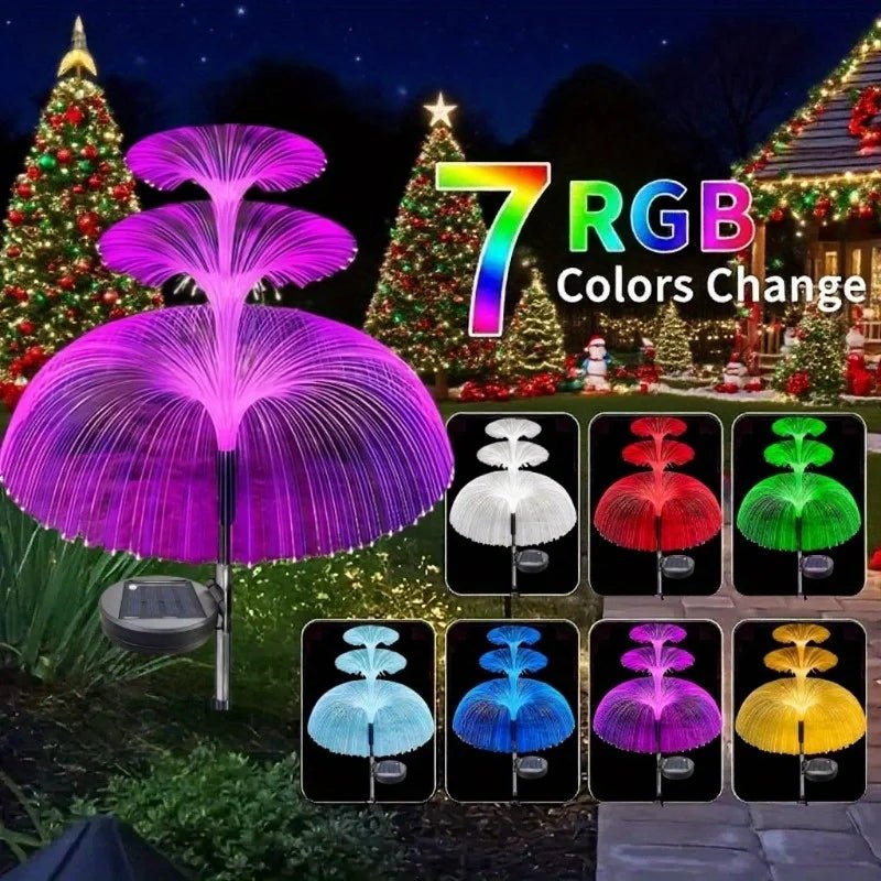 Solar LED Gartenleuchte Quallen 7 Farben Weg Außenbeleuchtung - flohmarkt-deutschland.shop