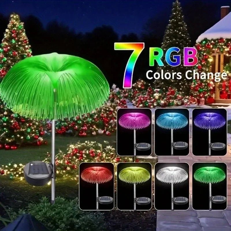 Solar LED Gartenleuchte Quallen 7 Farben Weg Außenbeleuchtung - flohmarkt-deutschland.shop