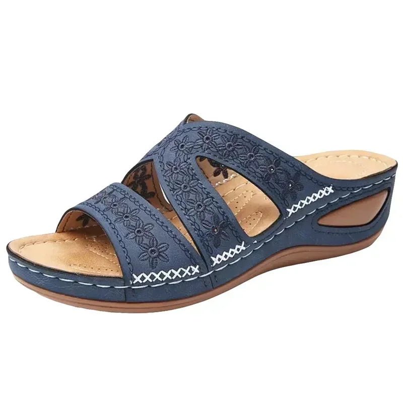 Sommer 2025, Damensandalen mit freiliegenden Zehen, Retro-Anti-Rutsch-Leder, lässige, modische, vielseitige Damensandalen - flohmarkt-deutschland.shop