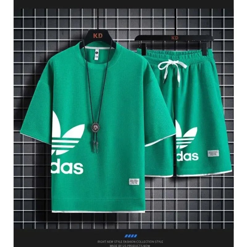 Sommer 2025 Neues Herren-Pullover-Sportbekleidungsset, modisches Basketball-Freizeitset für Herren mit kurzärmeligem T-Shirt + Shorts, zweiteiliges Set. - flohmarkt-deutschland.shop