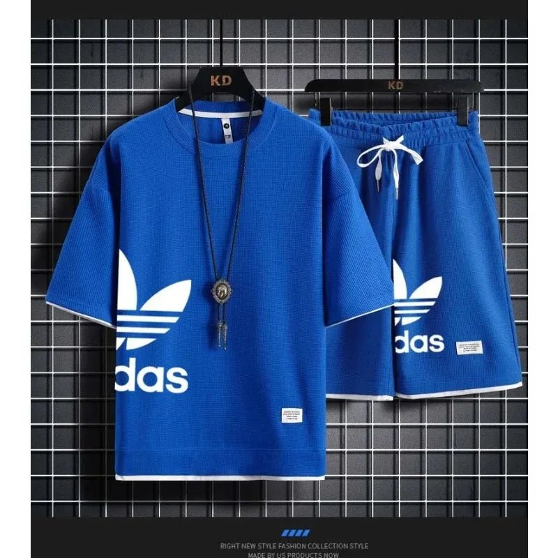 Sommer 2025 Neues Herren-Pullover-Sportbekleidungsset, modisches Basketball-Freizeitset für Herren mit kurzärmeligem T-Shirt + Shorts, zweiteiliges Set. - flohmarkt-deutschland.shop