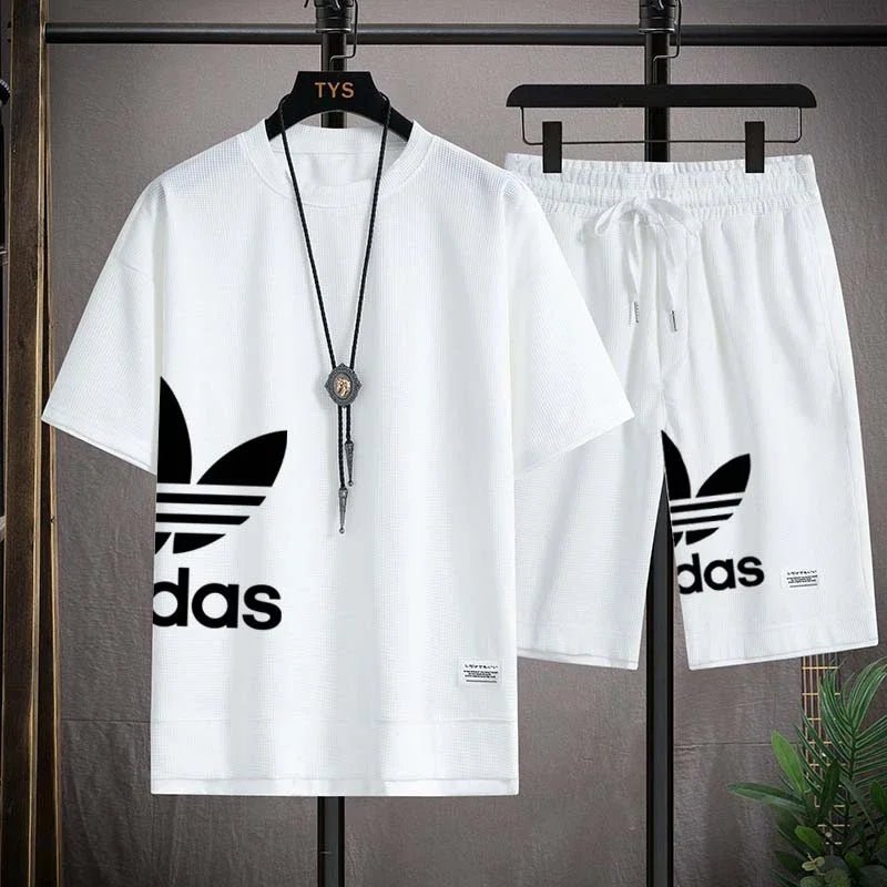 Sommer 2026 Neues Herren-Pullover-Sportbekleidungsset, modisches Basketball-Freizeitset für Herren mit kurzärmeligem T-Shirt + Shorts, zweiteilig - flohmarkt-deutschland.shop