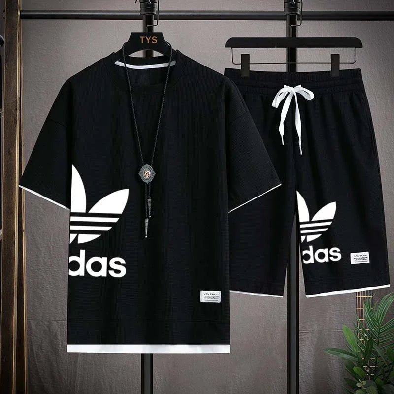 Sommer 2026 Neues Herren-Pullover-Sportbekleidungsset, modisches Basketball-Freizeitset für Herren mit kurzärmeligem T-Shirt + Shorts, zweiteilig - flohmarkt-deutschland.shop