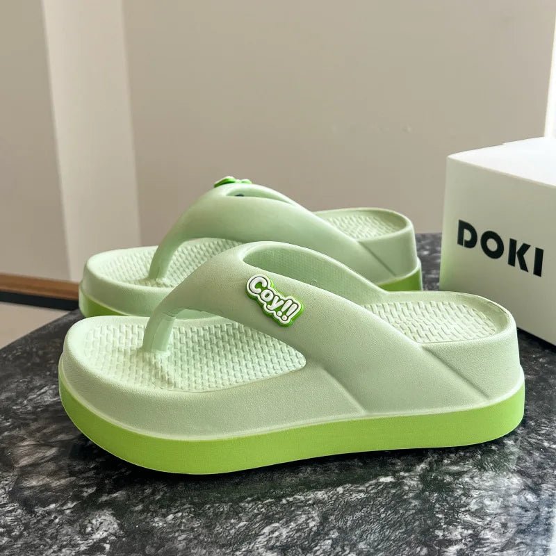 Sommer Damen Flip-Flops 3 cm Höhe rutschfeste Sommersandalen Damen Slides Mädchen Hausschuhe - flohmarkt-deutschland.shop