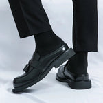 Sommer dicken Boden Panto letten Männer halbe Schuhe für Mann Hausschuhe Leder Semi-Drag Freizeit schuhe rücken freie Slipper Quaste Slides Sandalen - flohmarkt-deutschland.shop