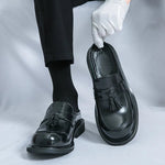 Sommer dicken Boden Panto letten Männer halbe Schuhe für Mann Hausschuhe Leder Semi-Drag Freizeit schuhe rücken freie Slipper Quaste Slides Sandalen - flohmarkt-deutschland.shop