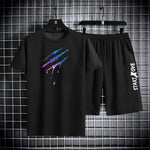 Sommer, dünn, lässig, schnell trocknend, zweiteiliges Set, Herren-Set, Sport, Outdoor, Laufen, Kurzarm-T-Shirt + Shorts, Trainingsanzug-Sets - flohmarkt-deutschland.shop