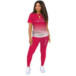 Sommer Frauen Mode Druck Kleidung T-shirt und Hosen Anzug Sommer Sport Tragen Casual Baumwolle Yoga Gym Dame Kleidung Anzug - flohmarkt-deutschland.shop