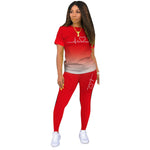 Sommer Frauen Mode Druck Kleidung T-shirt und Hosen Anzug Sommer Sport Tragen Casual Baumwolle Yoga Gym Dame Kleidung Anzug - flohmarkt-deutschland.shop