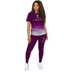 Sommer Frauen Mode Druck Kleidung T-shirt und Hosen Anzug Sommer Sport Tragen Casual Baumwolle Yoga Gym Dame Kleidung Anzug - flohmarkt-deutschland.shop
