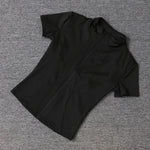 Sommer Hohe Qualität Taille Abnehmen Training Tops frauen Schnell trocknend Engen Stehkragen Voll Zipper Kurzen Ärmeln Yoga shirts - flohmarkt-deutschland.shop