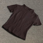 Sommer Hohe Qualität Taille Abnehmen Training Tops frauen Schnell trocknend Engen Stehkragen Voll Zipper Kurzen Ärmeln Yoga shirts - flohmarkt-deutschland.shop