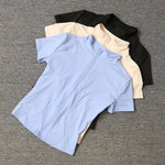 Sommer Hohe Qualität Taille Abnehmen Training Tops frauen Schnell trocknend Engen Stehkragen Voll Zipper Kurzen Ärmeln Yoga shirts - flohmarkt-deutschland.shop