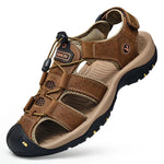 Sommer Männer Sandalen Aus Echtem Leder Herren Casual Schuhe Outdoor Männer Leder Sandalen für Männer Strand Schuhe Römische Schuhe Plus Größe 38-48 - flohmarkt-deutschland.shop