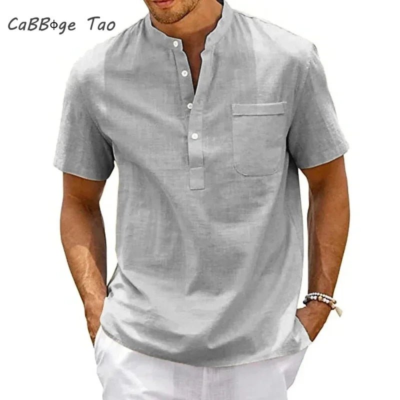 Sommer Neue männer Casual Slim Fit Polo-Shirt Einfarbig Atmungsaktive Taste Kurzarm Top Erfrischende und Bequeme T-shirt - flohmarkt-deutschland.shop