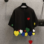 Sommer Neue Rundhals Mode Kurzarm T-shirt Frauen High Street Casual Lose Pullover Persönlichkeit Baumwolle Alle-spiel Tops - flohmarkt-deutschland.shop