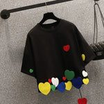 Sommer Neue Rundhals Mode Kurzarm T-shirt Frauen High Street Casual Lose Pullover Persönlichkeit Baumwolle Alle-spiel Tops - flohmarkt-deutschland.shop