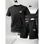 Sommeranzug für Herren, lässig, sportlich, kurzärmelig, T-Shirt + Shorts, bequem und atmungsaktiv, geeignet für Outdoond Fitness - flohmarkt-deutschland.shop