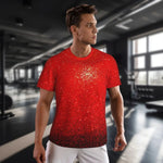 Sport-T-Shirt für Männer, Metallic-Druck, T-Shirts, beliebte Sparks Of Red, Sommer-T-Shirts, O-Ausschnitt, Y2K-Retro-Grafik-Tops, Geschenk - flohmarkt-deutschland.shop