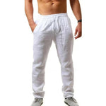 Sporthosen neue Frühjahr/Sommer Modemarke Herren Hip-Hop atmungsaktive Baumwolle Leinen einfarbig einfache Kordelzug Hose mit weitem Bein - flohmarkt-deutschland.shop