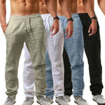 Sporthosen neue Frühjahr/Sommer Modemarke Herren Hip-Hop atmungsaktive Baumwolle Leinen einfarbig einfache Kordelzug Hose mit weitem Bein - flohmarkt-deutschland.shop
