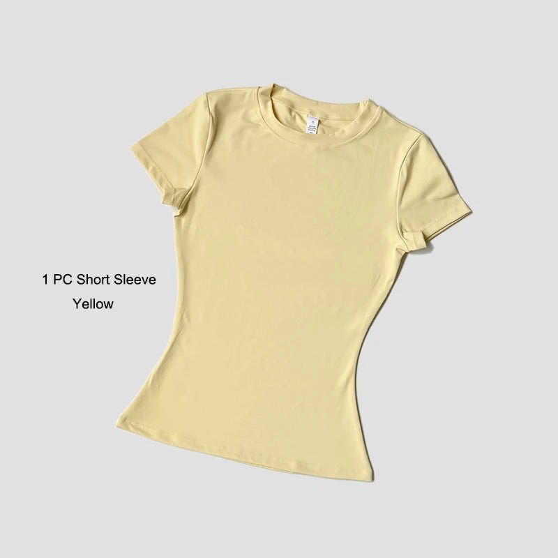 Sports Sets Fitness Hip-lifting Tight Top Short Sleeve Running Workout Gym Shorts Tracksuits For Women Breathable Sports Suits - flohmarkt-deutschland.shop