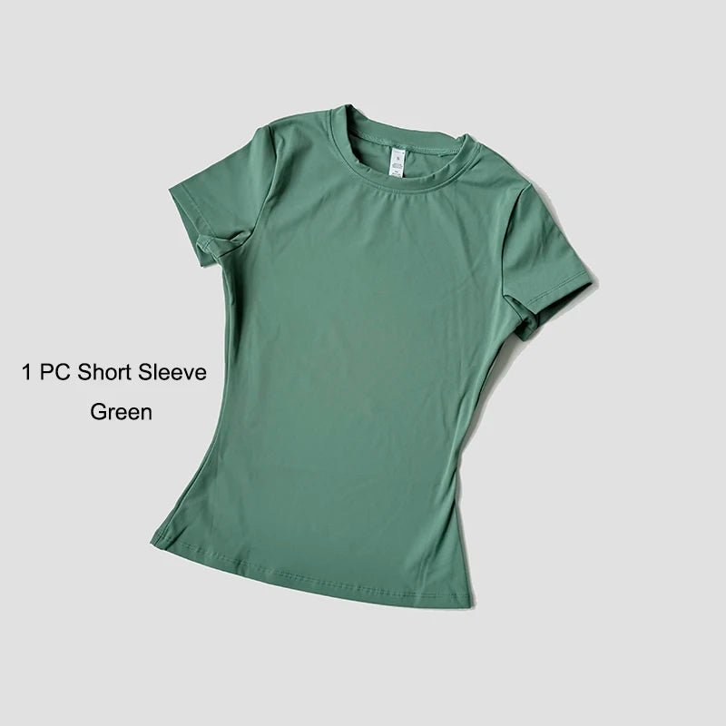 Sports Sets Fitness Hip-lifting Tight Top Short Sleeve Running Workout Gym Shorts Tracksuits For Women Breathable Sports Suits - flohmarkt-deutschland.shop