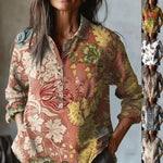 Spring Autumn Women's Casual Long Sleeve Shirts Floral Print Pullover Shirt Herbst Damen Kleidung Camisa Blouses Woman - flohmarkt-deutschland.shop