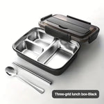 StahlBento Auslaufsichere Lunchbox Aus Edelstahl Mit 3 Von 4 Fächern - Langlebig Leicht Zu Reinigen - flohmarkt-deutschland.shop