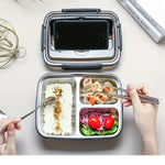 StahlBento Auslaufsichere Lunchbox Aus Edelstahl Mit 3 Von 4 Fächern - Langlebig Leicht Zu Reinigen - flohmarkt-deutschland.shop