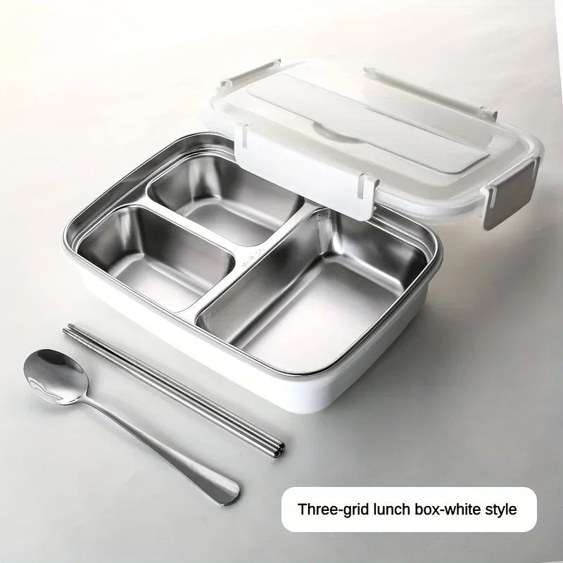 StahlBento Auslaufsichere Lunchbox Aus Edelstahl Mit 3 Von 4 Fächern - Langlebig Leicht Zu Reinigen - flohmarkt-deutschland.shop