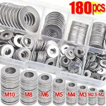 Stainless Steel Flat Washer Assortment Kit (M2, M2.5, M3, M4, M5, M6, M8, M10) - Suitable for Home Decorations& Factory Repairs - flohmarkt-deutschland.shop