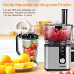 Stainless Steel Stand Mixer & Food Processor Dough Kneader with Dual Bowls (1.8L+1.2L), 5-Speed Settings for Mixing, Chopping, - flohmarkt-deutschland.shop