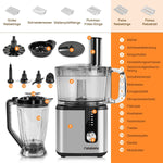 Stainless Steel Stand Mixer & Food Processor Dough Kneader with Dual Bowls (1.8L+1.2L), 5-Speed Settings for Mixing, Chopping, - flohmarkt-deutschland.shop