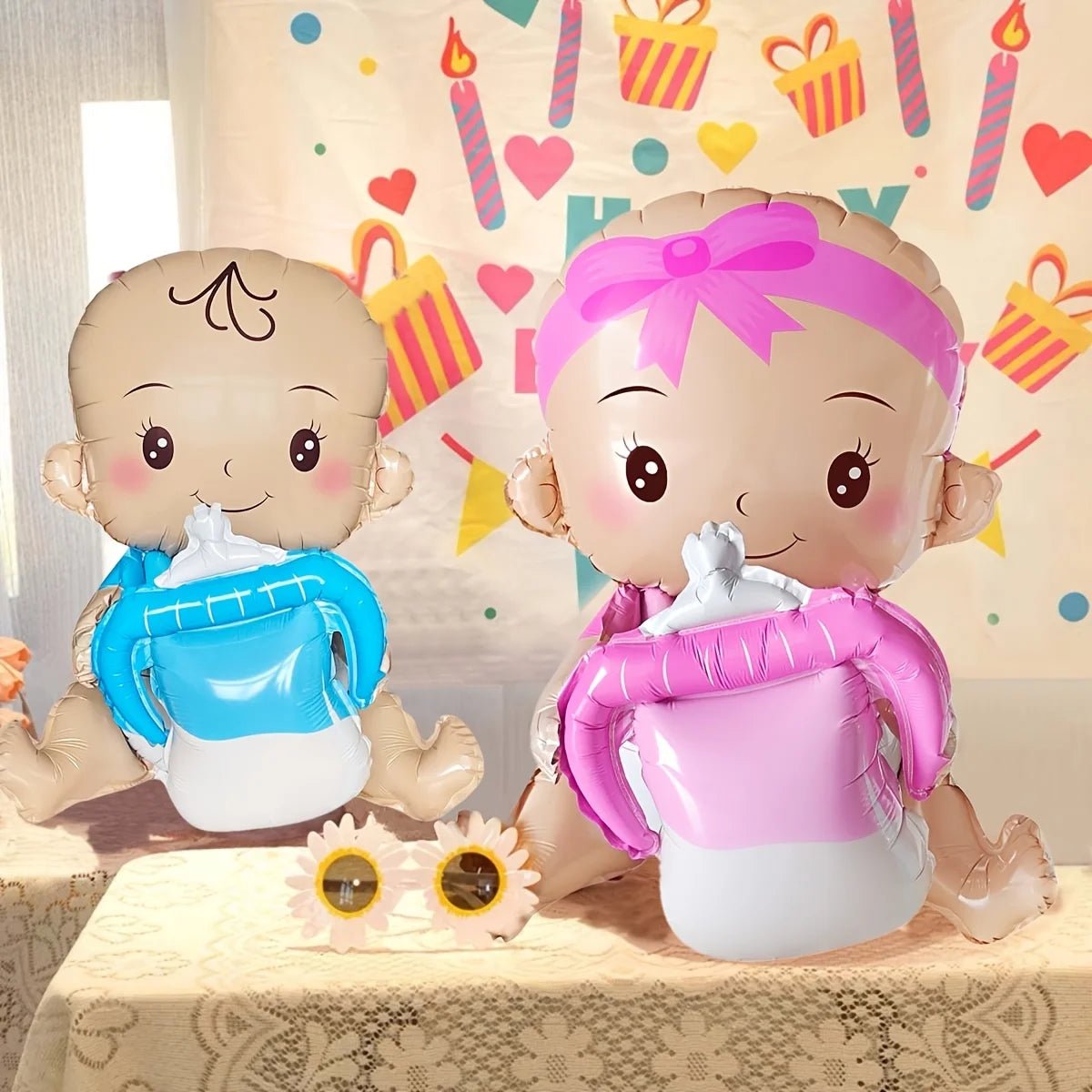 Stehender Ballon für Babys, Jungen, Babys, Mädchen, mit Sockel für Babyparty-Dekoration, Babyflaschenballon, Baby-Gender-Reveal-Dekoration - flohmarkt-deutschland.shop