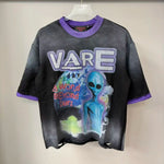 Streetwear Letter Rhinestone Cotton Short Sleeve Tshirts for Men and Women Harajuku Hip Hop Loose Shinning Diamond Tees Oversize - flohmarkt-deutschland.shop
