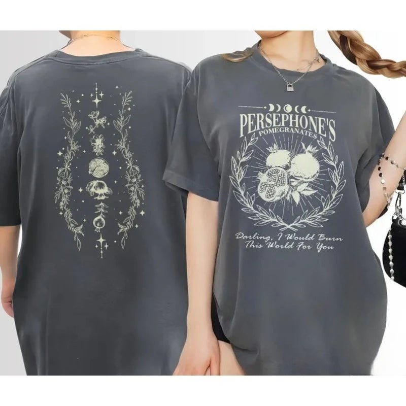 Streetwear Vintage Frauen Persephone T-Shirt Männer Übergroße Baumwolle T-stück Casual Harajuku Sommer Griechische Mythologie Dark Academia Mäntel - flohmarkt-deutschland.shop