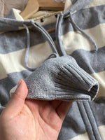 Striped Knitted Cropped Sweater Cardigan Women Autumn Long Sleeve Hooded Zipper Short Streetwear Knitwear Sweaters Y2K Crop Tops - flohmarkt-deutschland.shop
