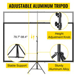 SucceBuy 100 Inch Tripod Projector Screen with Stand 16:9 4K HD Portable Projection Home Cinema for Indoor & Outdoor Projection - flohmarkt-deutschland.shop