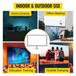 SucceBuy 100 Inch Tripod Projector Screen with Stand 16:9 4K HD Portable Projection Home Cinema for Indoor & Outdoor Projection - flohmarkt-deutschland.shop
