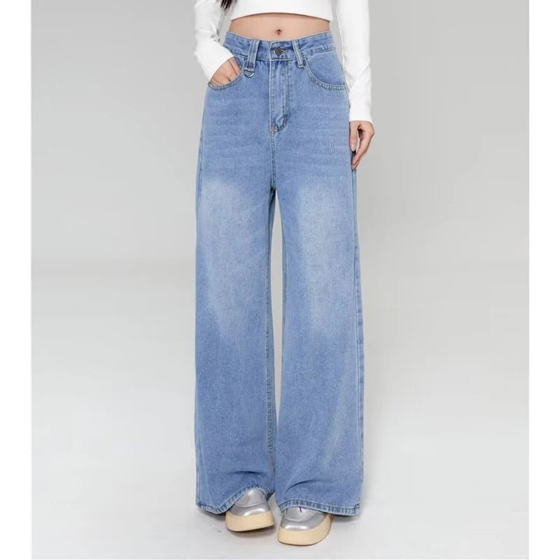 Summer Men Baggy Jeans Unisex Vintage American Style Straight Wide Leg Denim Pants Fashion Brand Hot Sale Casual Trousers - flohmarkt-deutschland.shop