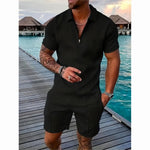 Summer Men's New Trendy Brand Random Printing Fashion Two-piece Set Casual Loose Short-sleeved Shorts Set - flohmarkt-deutschland.shop