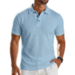 Summer Mens Short Sleeve T-Shirt Lapel Solid Lightweight Polo Shirt Breathable Streetwear Ice Silk Polo Quick Dry Shirts for Men - flohmarkt-deutschland.shop