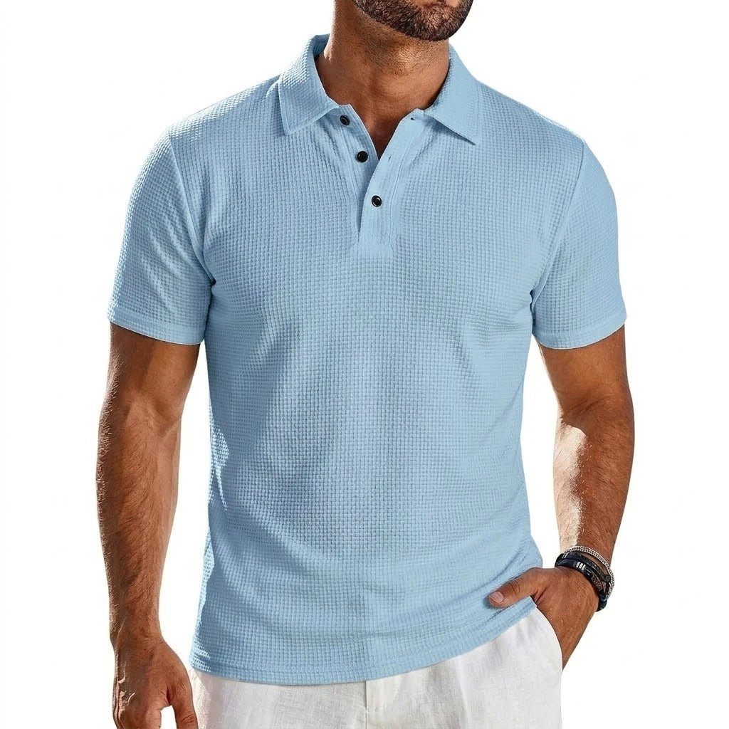 Summer Mens Short Sleeve T-Shirt Lapel Solid Lightweight Polo Shirt Breathable Streetwear Ice Silk Polo Quick Dry Shirts for Men - flohmarkt-deutschland.shop